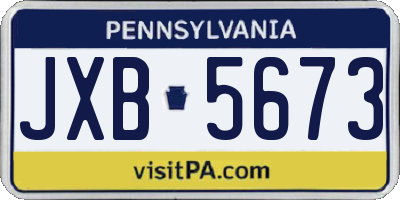 PA license plate JXB5673