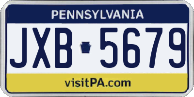 PA license plate JXB5679
