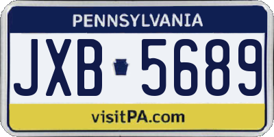 PA license plate JXB5689