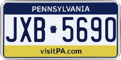 PA license plate JXB5690