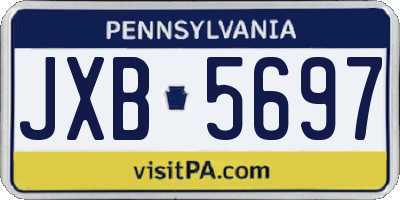 PA license plate JXB5697