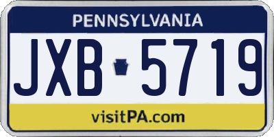PA license plate JXB5719