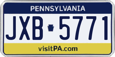 PA license plate JXB5771