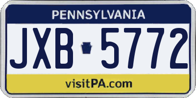 PA license plate JXB5772