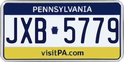 PA license plate JXB5779