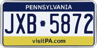 PA license plate JXB5872
