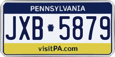 PA license plate JXB5879