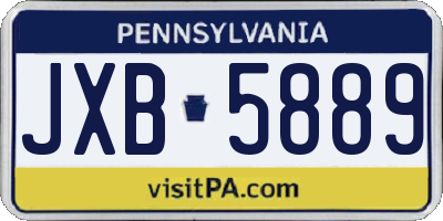 PA license plate JXB5889