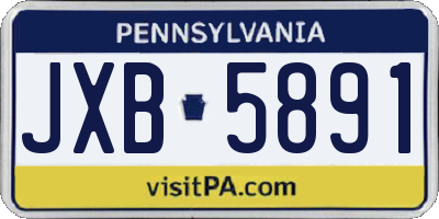 PA license plate JXB5891