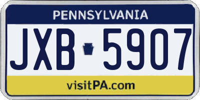 PA license plate JXB5907