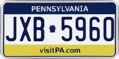PA license plate JXB5960