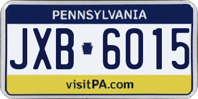 PA license plate JXB6015