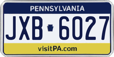 PA license plate JXB6027