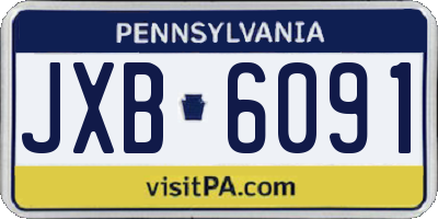 PA license plate JXB6091