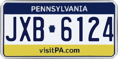 PA license plate JXB6124