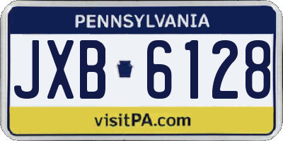 PA license plate JXB6128