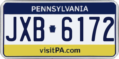 PA license plate JXB6172