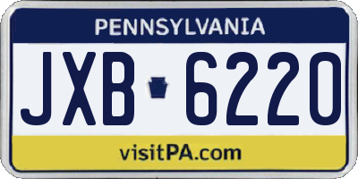 PA license plate JXB6220