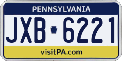 PA license plate JXB6221