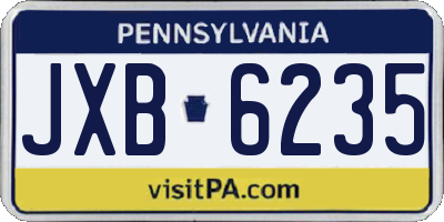 PA license plate JXB6235