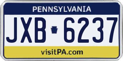 PA license plate JXB6237