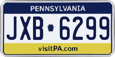 PA license plate JXB6299