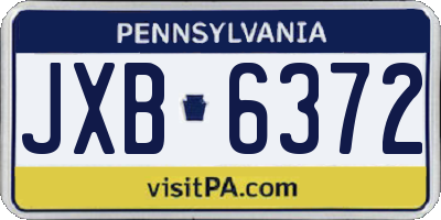 PA license plate JXB6372