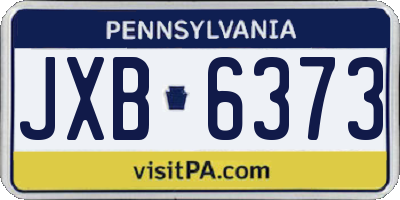 PA license plate JXB6373