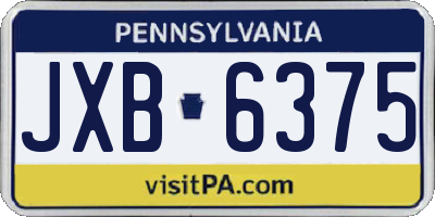PA license plate JXB6375