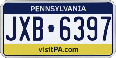 PA license plate JXB6397