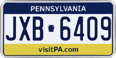PA license plate JXB6409