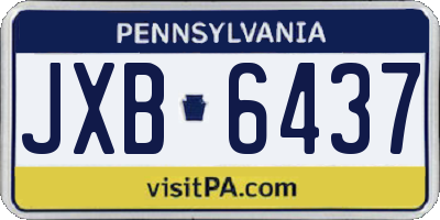 PA license plate JXB6437