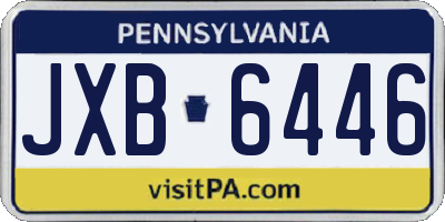 PA license plate JXB6446