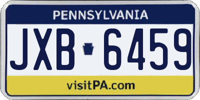 PA license plate JXB6459