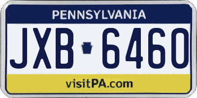 PA license plate JXB6460