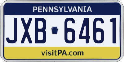 PA license plate JXB6461