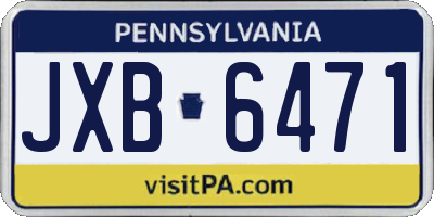 PA license plate JXB6471