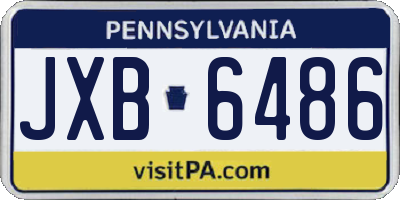 PA license plate JXB6486