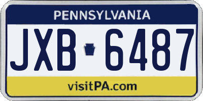 PA license plate JXB6487