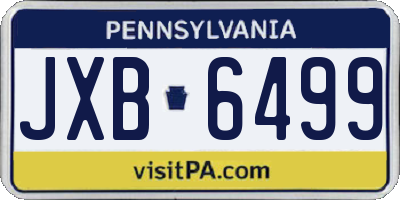 PA license plate JXB6499