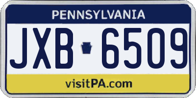 PA license plate JXB6509