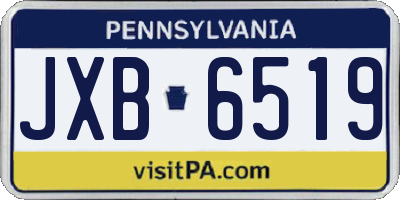 PA license plate JXB6519