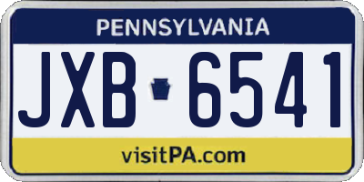 PA license plate JXB6541