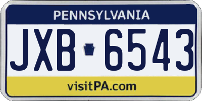 PA license plate JXB6543