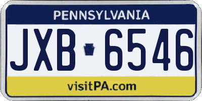 PA license plate JXB6546