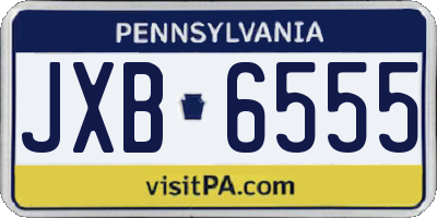 PA license plate JXB6555