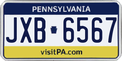 PA license plate JXB6567