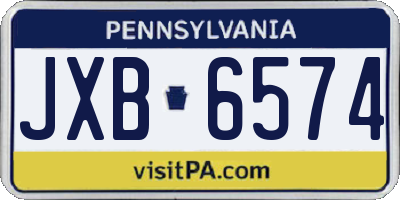 PA license plate JXB6574