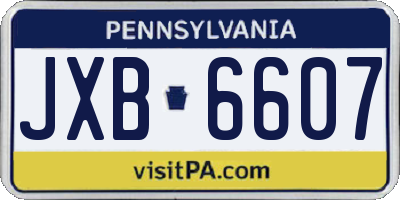 PA license plate JXB6607