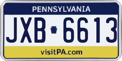 PA license plate JXB6613